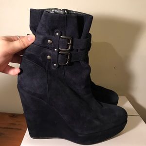 Stuart Weizman Platform Navy Booties